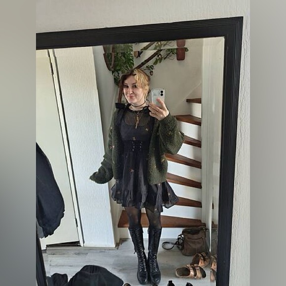 Disturbia Insectarium Embroidered Organza Tiered Corset Mini Dress US 4/UK 8 - Picture 8 of 8